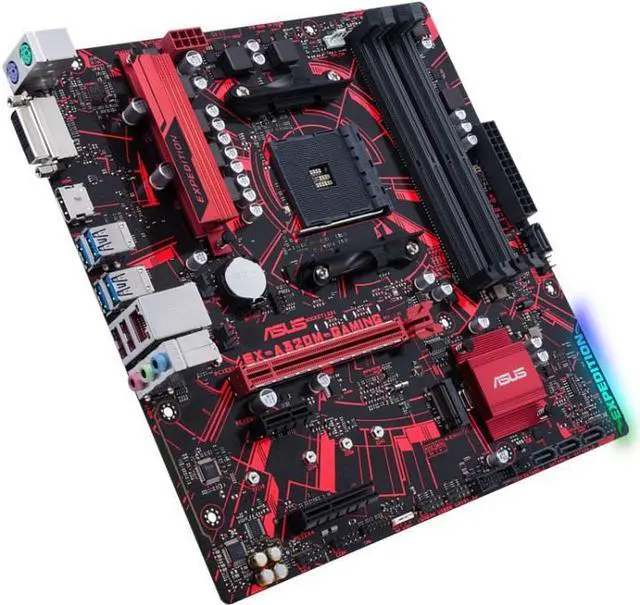 Alt view image 2 of 11 - ASUS AMD EX-A320M-GAMING Socket AM4 DDR4 Micro ATX Motherboard (90MB0VG0-M0EAYM)