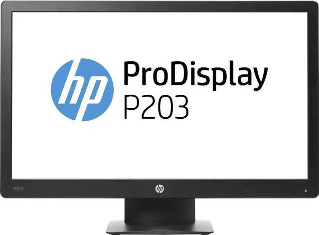 Alt view image 2 of 6 - HP ProDisplay P203 - LED monitor - 20" (20.0" viewable) - 1600 x 900 - VA - 250 cd/m² - 1000:1 - 5 ms - VGA, DisplayPort - black - promo