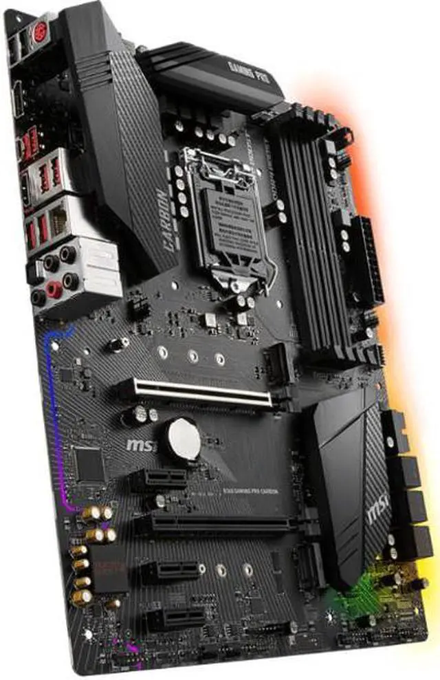 Alt view image 3 of 8 - MSI Intel B360 GAMING PRO CARBON Socket LGA 1151 DDR4 ATX Motherboard (7B16-002R)