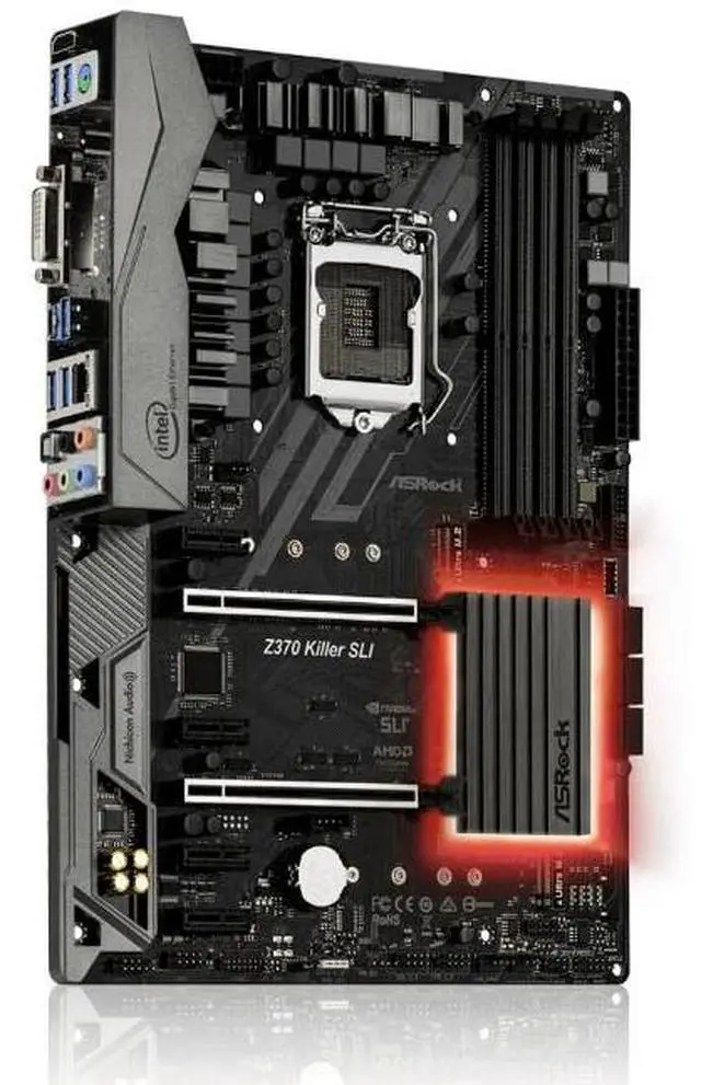 Alt view image 3 of 10 - ASRock Intel Z370 Killer SLI Socket LGA 1151 DDR4 ATX Motherboard (Z370 KILLER SLI)