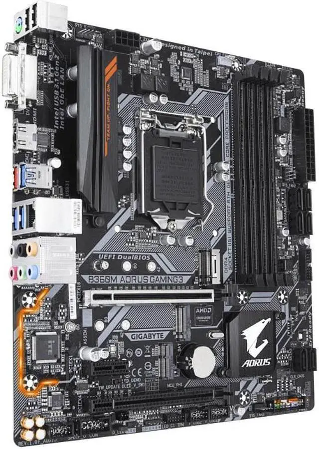 Alt view image 2 of 6 - GIGABYTE B360M AORUS GAMING 3 LGA 1151 (300 Series) Intel B360 HDMI SATA 6Gb/s USB 3.1 Micro ATX Intel Motherboard