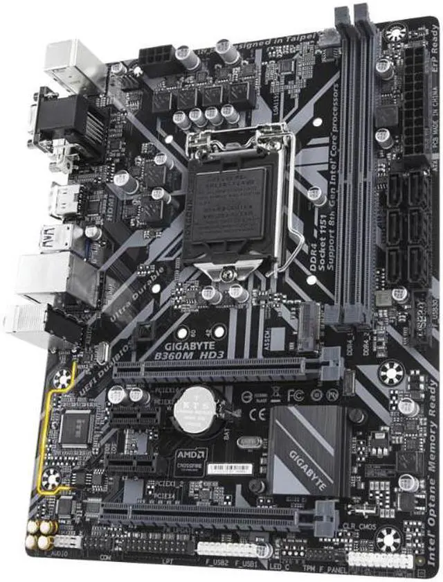 Alt view image 5 of 6 - Gigabyte Intel B360M HD3 Socket LGA 1151 DDR4 Micro ATX Motherboard (B360M HD3)