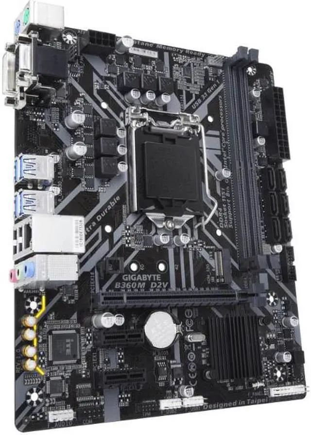 Alt view image 3 of 6 - Gigabyte Intel B360M D2V Socket LGA 1151 DDR4 Micro ATX Motherboard (B360M D2V)