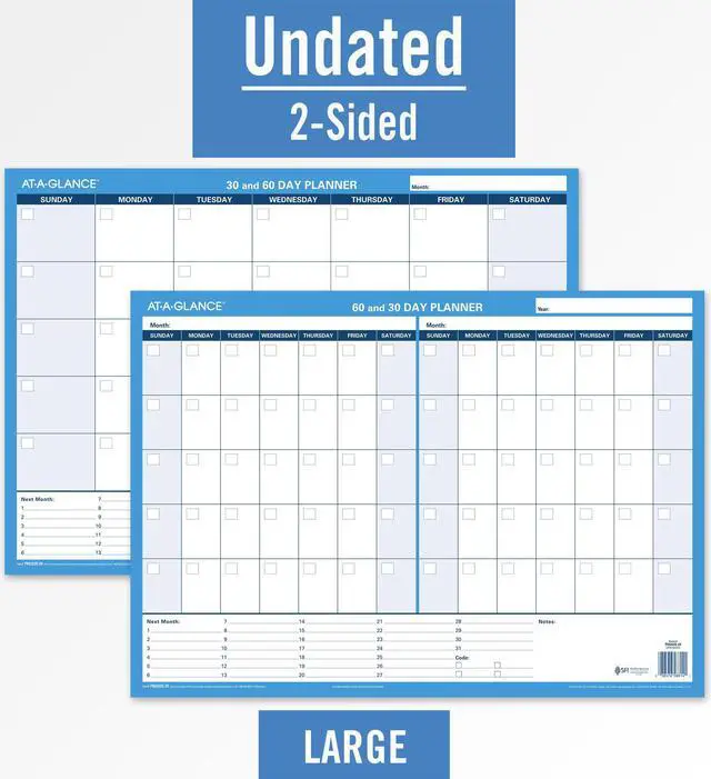 Alt view image 8 of 13 - AT-A-GLANCE Undated 3060-Day Horizontal Erasable Wall Calendar Reversible 24 x