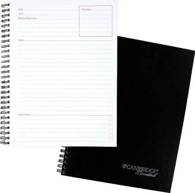 Main image of Mead Limited Meeting Notebook 9-1/2"x7-1/4" Rld 80Pgs BK 06982