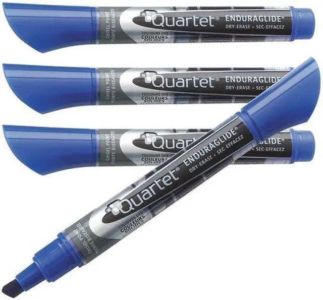 Main image of Quartet 5001-3M EnduraGlide Dry Erase Markers, Chisel Tip, Blue, Dozen