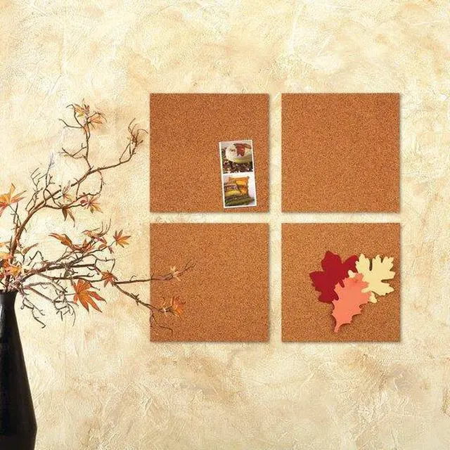 Alt view image 10 of 13 - Quartet Cork Panels Self-stick 12"x12" 4/PK Natural 102Q