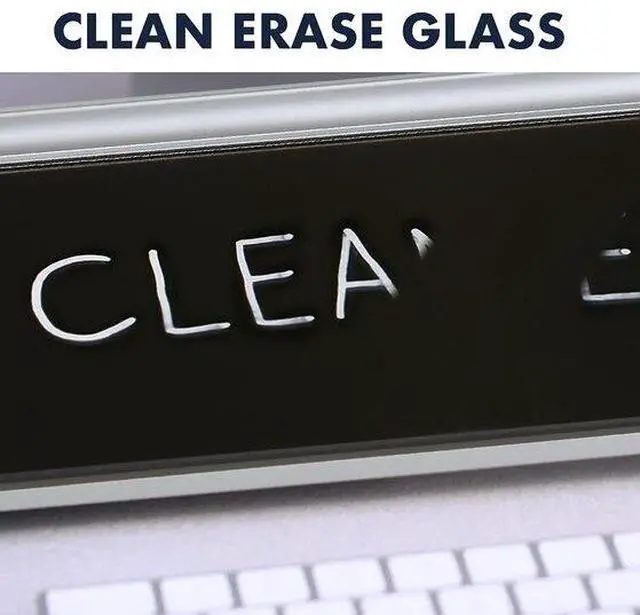 Alt view image 3 of 19 - Quartet Glass Dry-Erase Desktop Computer Pad - 6" (0.5 ft) Width x 18" (1.5 ft) Height - Black Glass Surface - Rectangle - GDP186B - OEM