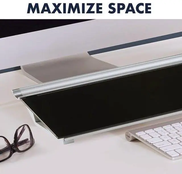 Alt view image 2 of 19 - Quartet Glass Dry-Erase Desktop Computer Pad - 6" (0.5 ft) Width x 18" (1.5 ft) Height - Black Glass Surface - Rectangle - GDP186B - OEM
