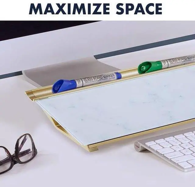 Alt view image 2 of 20 - Quartet Glass Dry-Erase Desktop Computer Pad - 6" (0.5 ft) Width x 18" (1.5 ft) Height - Marble Glass Surface - GDP186M - OEM