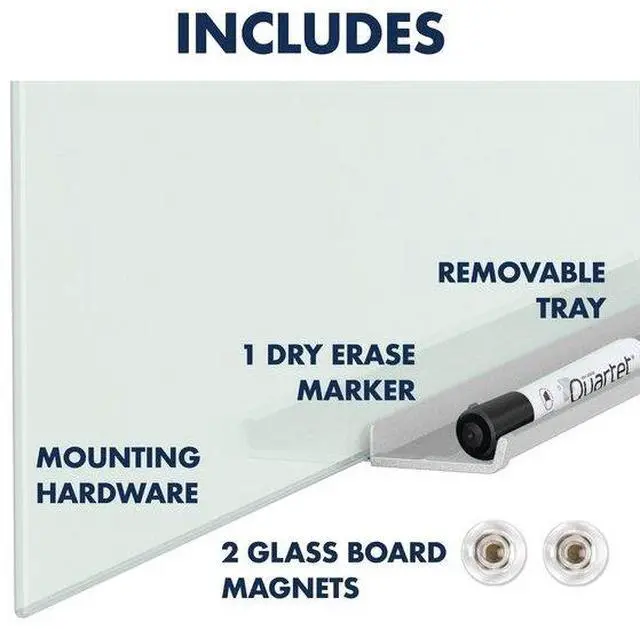 Alt view image 10 of 20 - Quartet InvisaMount Magnetic Glass Marker Board Frameless 85" x 48" White Surface G8548IMW