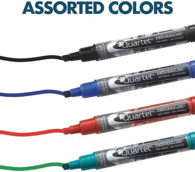 Alt view image 6 of 20 - Quartet EnduraGlide Dry Erase Marker Chisel Tip Assorted Colors 4/Set 5001M
