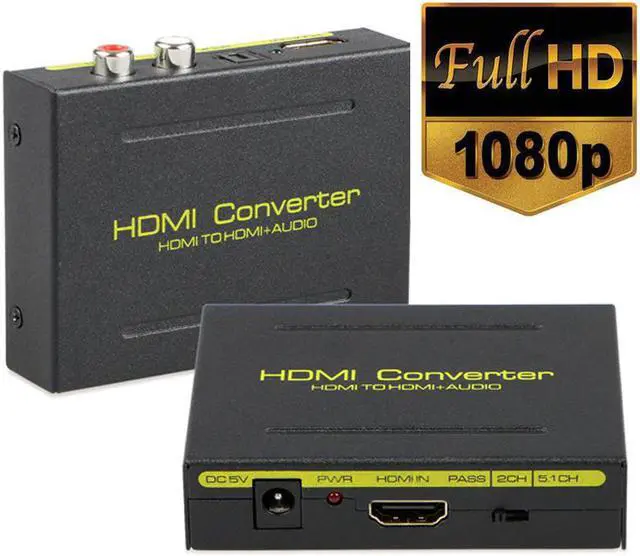 Main image of Jansicotek HDMI Audio Extractor Splitter HDMI in to HDMI Out + Optical Audio TOSLINK SPDIF+ Digital Analog RCA L/R Stereo Audio Splitter Converter Adapter Support 1080P@60Hz Full HD - White