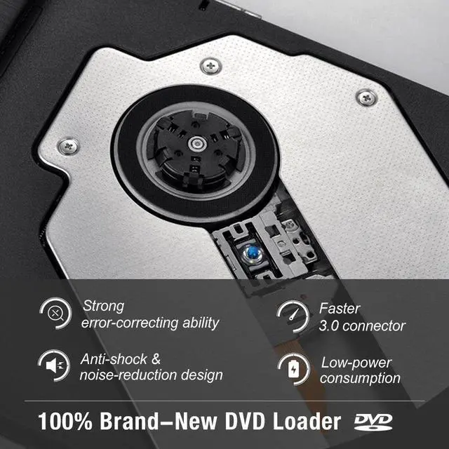 Alt view image 4 of 7 - External DVD Drive,Jansicotek Aluminum USB 3.0 Type-C CD DVD +/-RW Optical Drive USB C Burner Slim CD/DVD ROM Rewriter Writer Reader Portable for PC Laptop Desktop MacBook Mac Windows 7/8.1/10, Silver