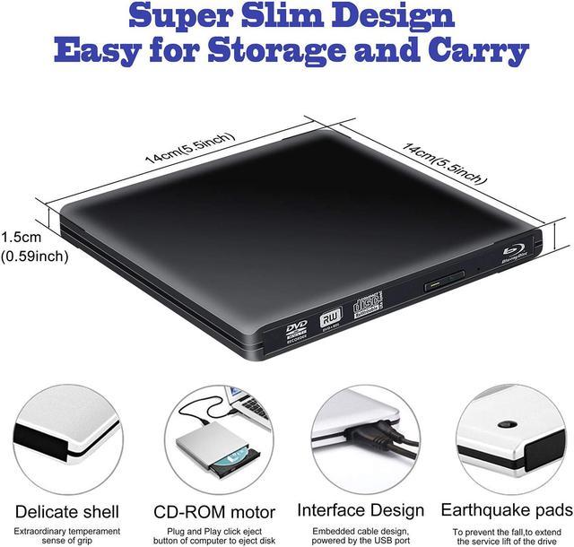Portable External DVD Drive USB 3.0 Interface Super Slim 