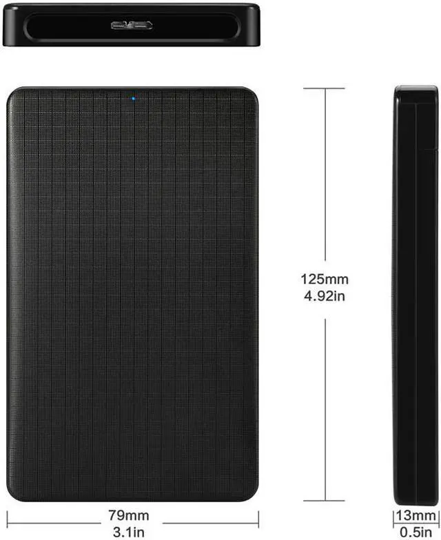 Alt view image 3 of 7 - Jansicotek Tool Free 2.5" Sata to USB 3.0 Hard Drive HDD Enclosure Case Black USB 3.0 Tool Free for for 7mm to 9.5mm SATA I, SATA II, and SATA III HDD and SSD, Windows/Mac/Linux, 2-Pack