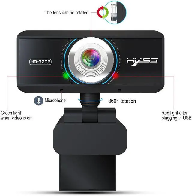 Alt view image 2 of 7 - US inventory Webcam for Streaming HD 720P 30 FPS - 1.0 Millionpixels Computer Camera PC Laptop Mac Web Cam with Microphone for Gaming, Video Calling, Recording, Conferencing/ Mic, USB Plug & Play