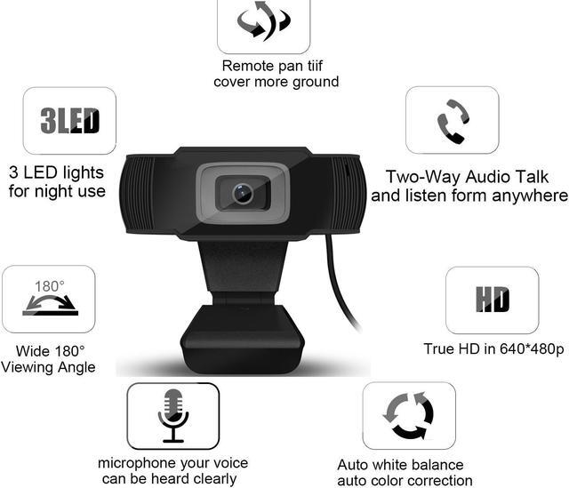 Alt view image 5 of 7 - HD Webcam 480P,HDWeb Camera with Built-in HD Microphone USB Plug Play WebCam for Gaming Conferencing Desktop Widescreen Video