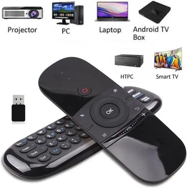Main image of W1 Air Mouse Mini Wireless Keyboard, 2.4G Fly Air Mouse Remote Control, Infrared Remote Control Learning Fit Android Smart TV Box,Xbox 360,PC, PS3,Projector,HTPC,Pad,Notebook etc