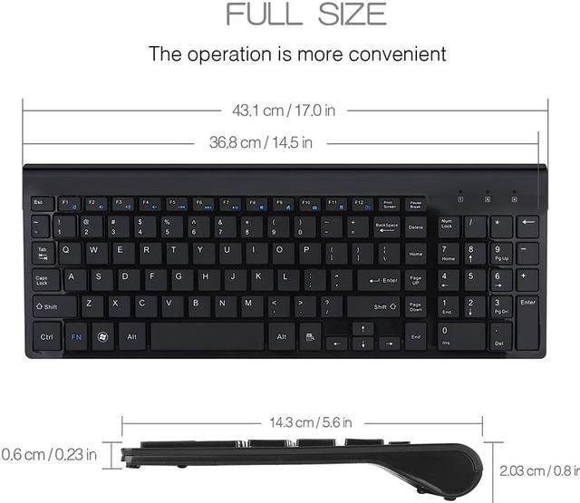 Alt view image 2 of 7 - Wireless Keyboard and Mouse Combo - Office PC Keyboard and Optical Wireless Mice for Computer, Laptop, PC, Desktop, Notebook, Windows 7, 8, 10-(Black)
