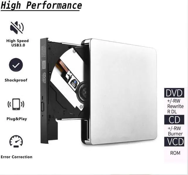 Alt view image 5 of 7 - Jansicotek External 8X DVD/ Burner Drive +/-RW with M-Disc Support, Compatible with both Mac & Windows for Android devices (USB 3.0 & Type-C adapter included)