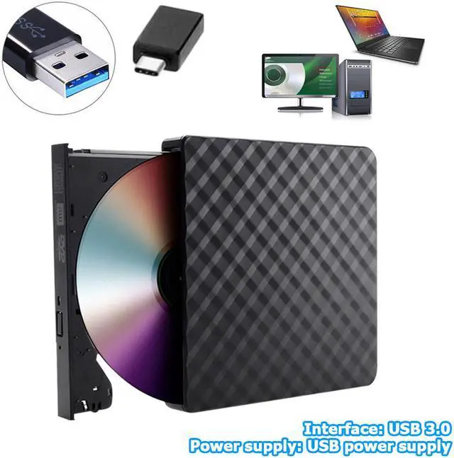 Main image of Jansicotek USB 3.0/Type-C External DVD Burner Writer Recorder DVD RW Optical Drive CD/DVD ROM Player MAC OS Windows XP/7/8/10