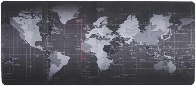 Alt view image 4 of 7 - Gaming Mouse Pad Extended Mouse Map Mat (World Map 35.5"x15.8"inch,2mm),Nonslip Base, Thick, Comfy, Waterproof and Foldable Mat for Desktop, Computer, Laptop, Keyboard, Consoles, Black