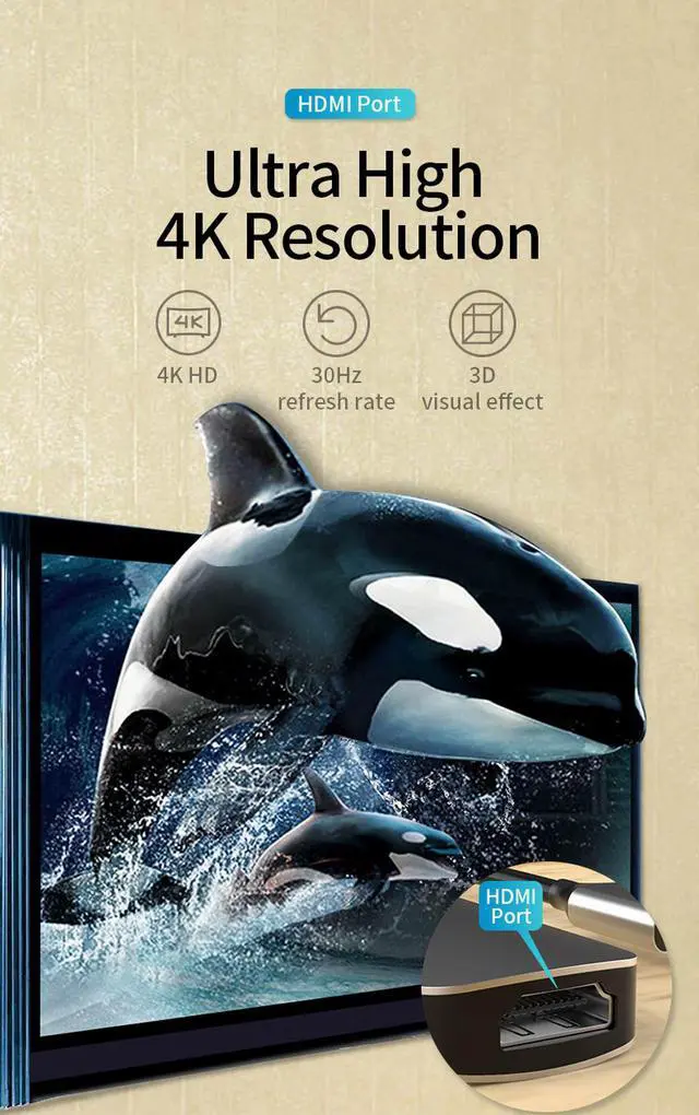 Alt view image 4 of 8 - USB C Hub, 5 in 1 USB C Adapter, Type C Hub with 4K USB C to HDMI, USB 3.0, USB 2.0, SD/TF Card Reader for MacBook Pro Air, Dell XPS 15, Google Chromebook Pixel