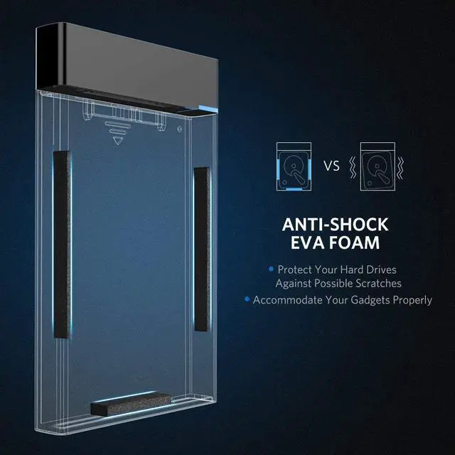 Alt view image 7 of 7 - Jansicotek 2.5" Hard Drive Enclosure, USB 3.0 to SATA External Hard Disk Casefor 9.5/7mm HDD SSD [Support UASP SATA III] 6TB Tool Free for WD Seagate Toshiba Samsung