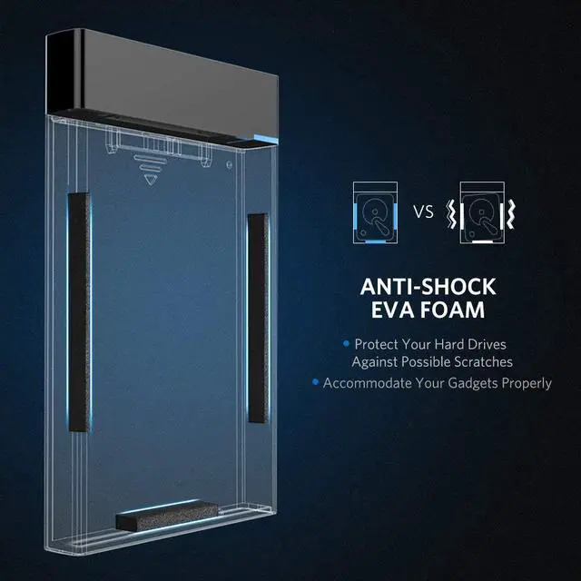 Alt view image 7 of 7 - Jansicotek Hard Drive Enclosure USB3.1 Gen2 5Gbps to SATA 2.5 inch SSD HDD Laptop External Hard Drive Enclosure, Support 6TB [Support UASP SATA III]