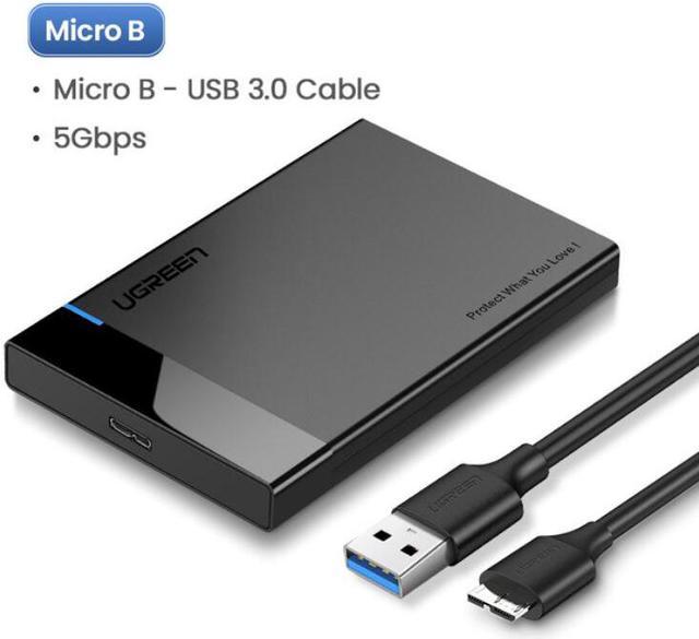 2.5 Hard Drive Enclosure, USB 3.0 to SATA III for 2.5 Inch SSD & HDD 9.5