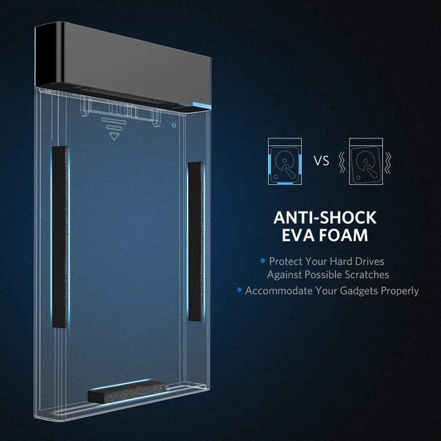Alt view image 6 of 7 - Jansicotek USB 3.0 2.5" SATA Hard Drive External Enclosure HDD Case Durable 2.5-Inch for SSD, Support UASP SATA III Portable Tool-Free Design Support 6TB
