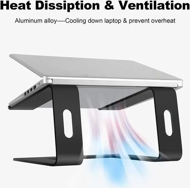 Alt view image 4 of 7 - Jansicotek Laptop Stand, Ergonomics Aluminum Laptop Riser, Detachable Computer Stand, Adjust Laptop Holder Stand for Macs and laptops ,Black