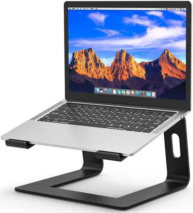 Main image of Jansicotek Laptop Stand, Aluminum Detachable Computer Stand, Ergonomic Adjustable Laptop Riser Compatible with All Laptops 10-15.6" MacBook Pro, iPad Air(Black)