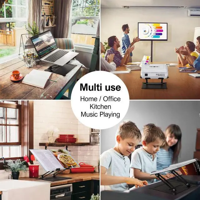 Alt view image 7 of 7 - Laptop Stand, Jansicotek Ergonomic Aluminum Foldable Computer Stand Laptop Holder for Desk, Compatible with MacBook Pro/Air, Dell, Lenovo, HP, Samsung, More Laptops 11-17",Z19-Black