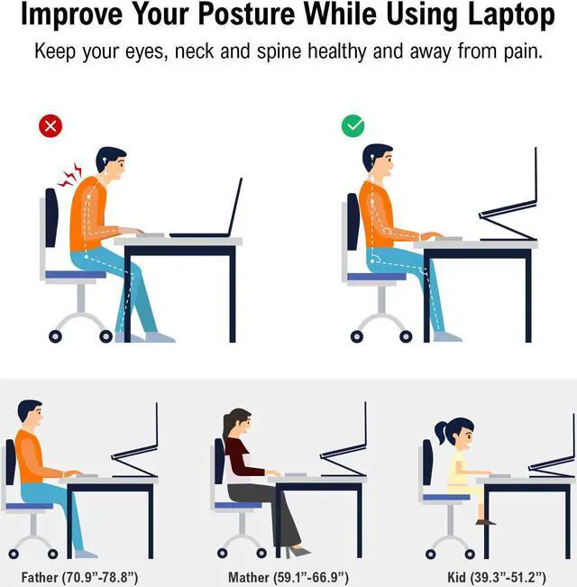 Alt view image 6 of 7 - Adjustable Laptop Stand for Desk, Jansicotek Computer Stand for Laptop, Ergonomic Aluminum Laptop Riser Stand for 10-17 inch Laptop, Z19-Black
