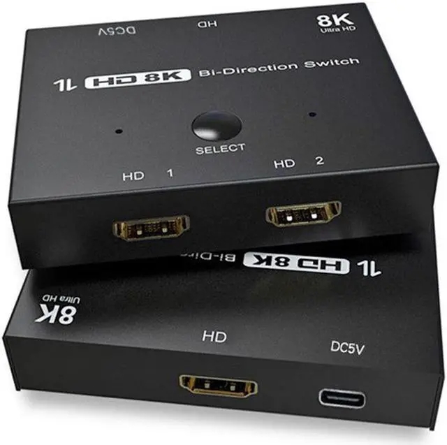 Main image of Ultra HD 8K Switcher, Bi-Direction Ultra HD 8K Switcher HDMI-Compatible 2.1 Switch Splitter 2 in 1 Out/1 in 2 out 8K@60Hz 4K@120Hz High Speed 48Gbps Switch Adapter for PS4 TV Box HDTV Xbox Projector