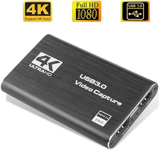 Main image of 4K HDMI to USB 3.0 Capture Card ,4K HDMI USB 3.0 Capture Adapter Video Converter 1080P 60fps Portable Capture Device,Support OBS vMix Wirecast Potplayer VLC Encoder QuickTime Player Live Streaming