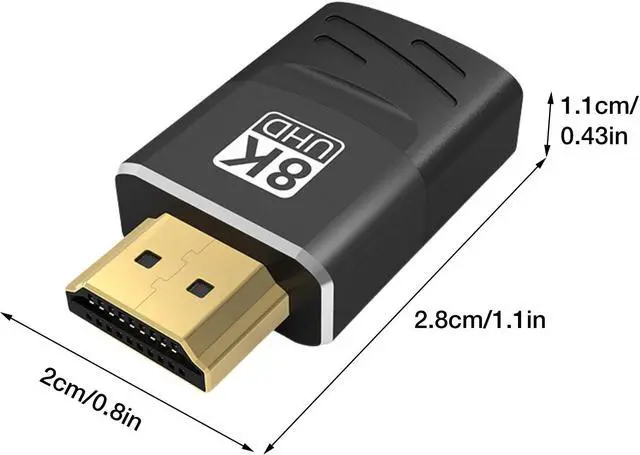 Alt view image 2 of 7 - 2-Pack HDMI Male to Female Adapter Coupler HDMI 2.1 Cable Extension Extender 8K@60Hz 4K@120Hz Black
