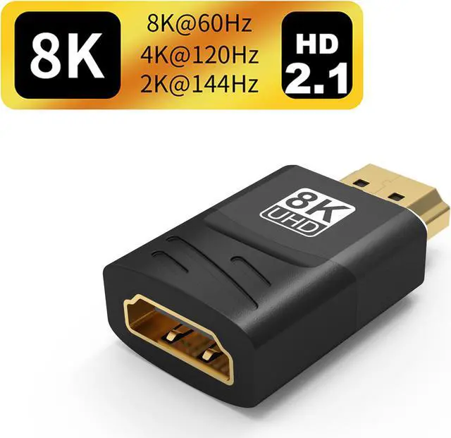 Main image of HDMI Adapter 8K Male to Female, 2.1 HDMI Extender UHD Connector HDMI Port Extension Converter, Supports 8K@60Hz, 4K@120Hz, Dynamic HDR, Compatible with PS5, Xbox X, 8K TV, Monitors, Laptop