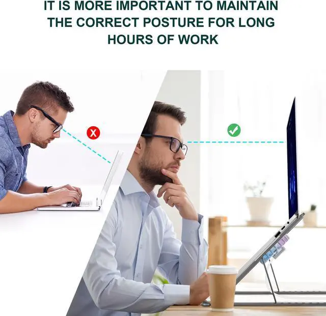 Alt view image 7 of 7 - Laptop Tablet Stand, Foldable Computer Stand with Dual High-speed Cooling Fan, Ergonomic Adjustable Laptop Tablet Riser Compatible with All Laptop Tablets 11-17.3" Laptop Tablets MacBook Pro