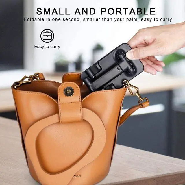 Alt view image 7 of 7 - Desktop Foldable Phone Holder,Upgraded T9 Angle Height Adjustable Phone Stand for Desk, Compatible with and More 4.7-12.9 inch Devices, iPhone 13/12/11 Pro Max, Samsung Galaxy S10 S21 Ultra (Black)