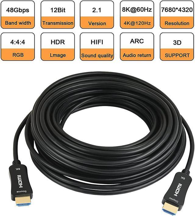 3FT/6FT/10FT/16FT/30FT4K120Hz HDMI2.1 Gaming Cable 48Gbps Ultra High Speed  (8K@60Hz 7680x4320, 4K@120Hz) HDCP 2.2&2.3, eARC,HDR10, Dynamic HDR