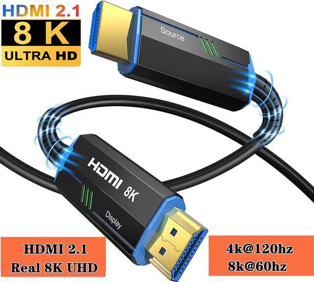 8K HDMI Fiber Optic Cable HDMI 2.1 Fiber Support 8K@60Hz, 4K@120Hz, 48Gbps,  eARC, HDCP2.2, 4:4:4, 65ft