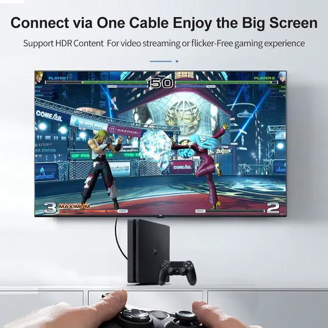 Alt view image 5 of 7 - 8K Fiber Optic HDMI 2.1 Cable 100 FeetCertified Active Optical HDMI Cord for 8K@60Hz 4K 2K Dynamic HDR ARC HDCP2.2 4:4:4 3D,Compatible PS5/PS4,Ultra HD TV