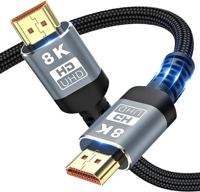 Main image of 8K HDMI 2.1 Cable 6.6FT, (Certified) Ultra HD 48Gbps High Speed 8K60 4K120 eARC RTX 3090 HDR10 4:4:4 HDCP 2.2&2.3 Dolby Compatible with Playstation 5/PS5, Xbox Series X, Roku/Fire/Sony/LG