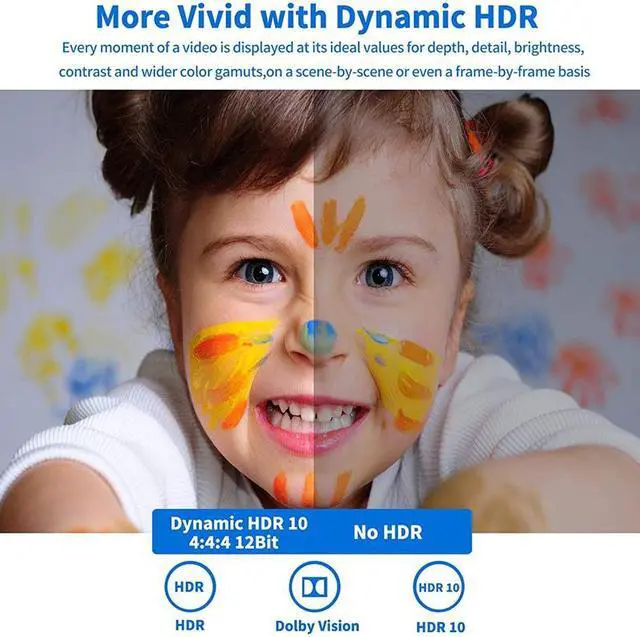 Alt view image 6 of 8 - 8K HDMI 2.1 Cable 6.6FT, (Certified) Ultra HD 48Gbps High Speed 8K60 4K120 eARC RTX 3090 HDR10 4:4:4 HDCP 2.2&2.3 Dolby Compatible with Playstation 5/PS5, Xbox Series X, Roku/Fire/Sony/LG