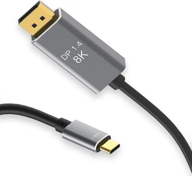 Main image of USB C to DisplayPort 1.4 8K Cable Stouchi 2M/6.6Ft Thunderbolt 4/3 to DisplayPort 4K@144Hz/120Hz 5K@60Hz 2K@240Hz HBR3 DP1.4 Adapter for 2021 MacBook Pro, M1 Mac Mini, Dell XPS