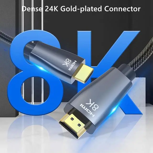 Alt view image 2 of 7 - 8K HDMI 2.1 Cable 6.6ft 48Gbps, Jansicotek (Certified) High Speed HDMI Cables, 8K60Hz 4K120Hz 144Hz eARC HDCP 2.2&2.3 SBTM HDR10+ Dolby Compatible with PS5/PlayStation 5/Xbox Series X/Apple TV 4K