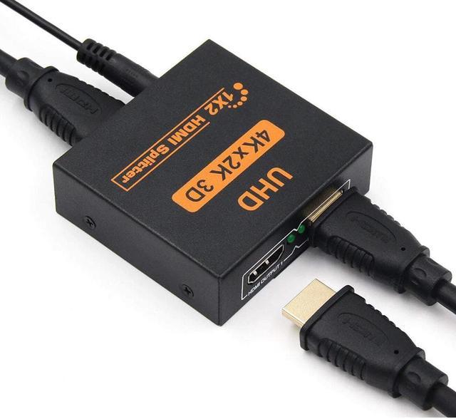 HDMI Splitter 1 in 2 Out, 4K HDMI Splitter for Dual Monitors, 1x2 HDMI  Splitter 1 to 2 Amplifier for Full HD 1080P 3D Come(1 Source onto 2  Displays) 